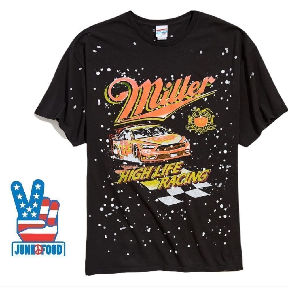 NEW Junk Food Miller Racing Urban Outfitters Splatter Tee Shirt T-Shirt M L XL
